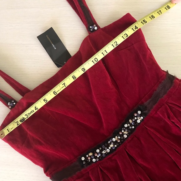 BCBG Red Beaded Party Christmas Day Dress - Picture 5 of 9